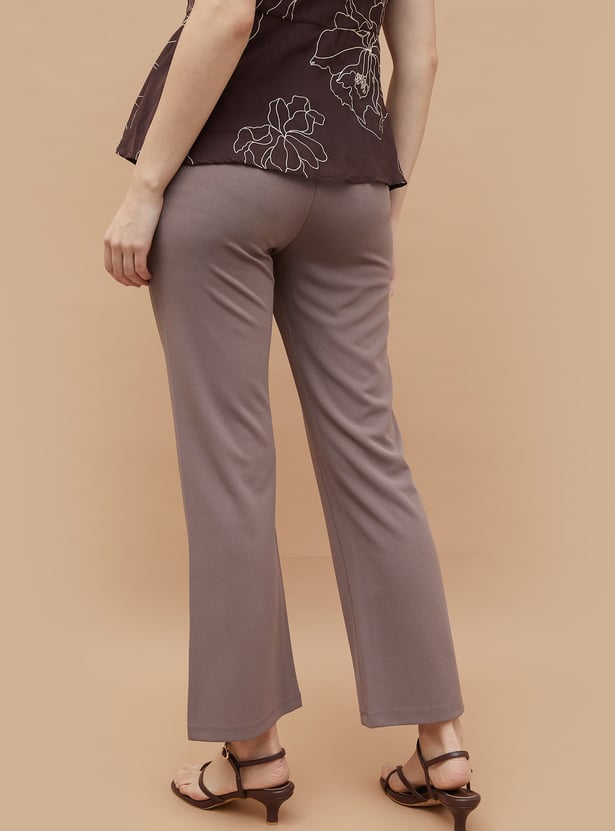 CODE Textured Bootcut Fit Trousers