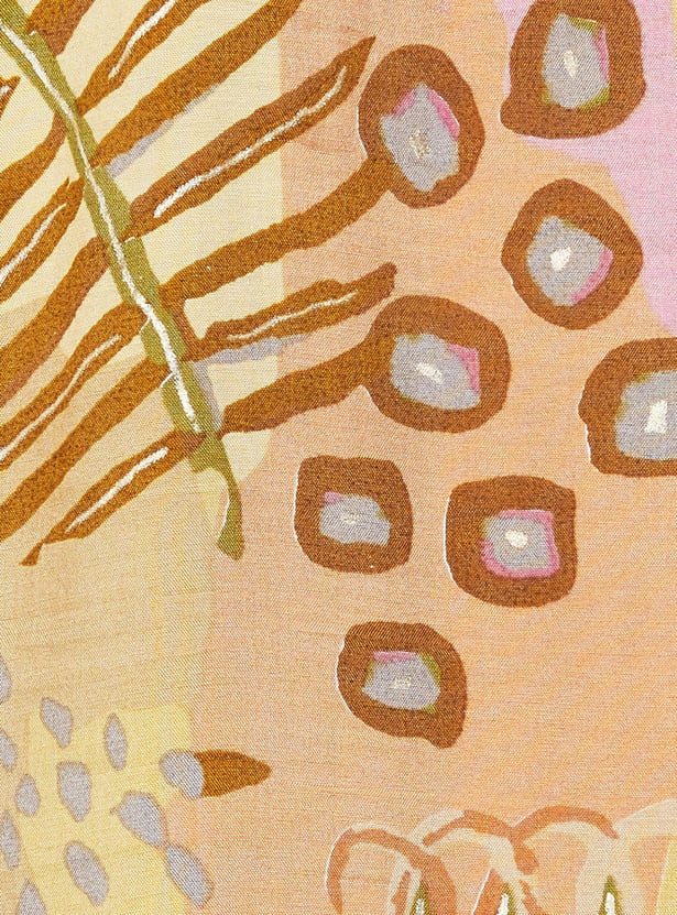 FASHOR Botanical Print Straight Kurta Set