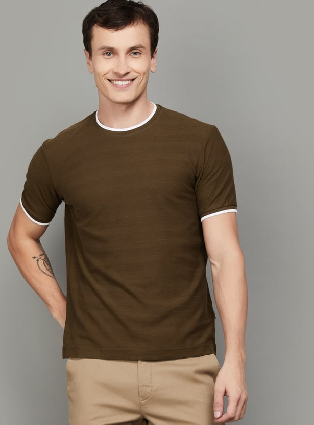 FAHRENHEIT Textured Regular Fit T-shirt