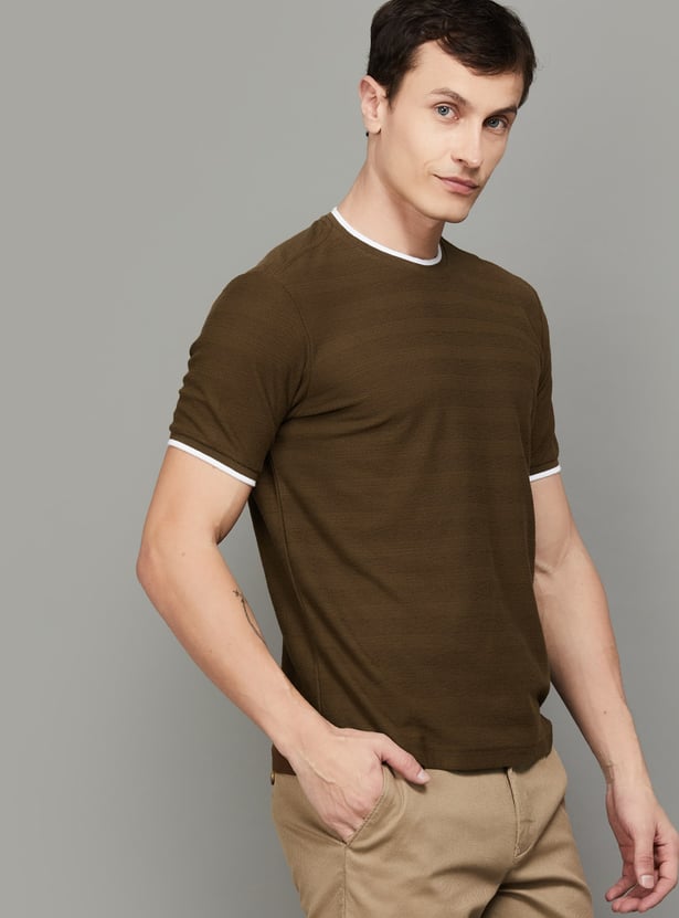 FAHRENHEIT Textured Regular Fit T-shirt