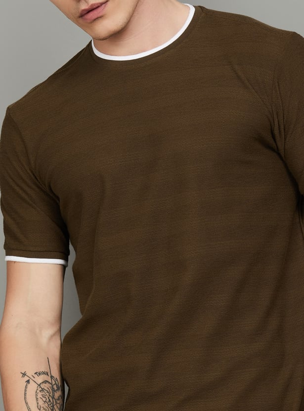 FAHRENHEIT Textured Regular Fit T-shirt