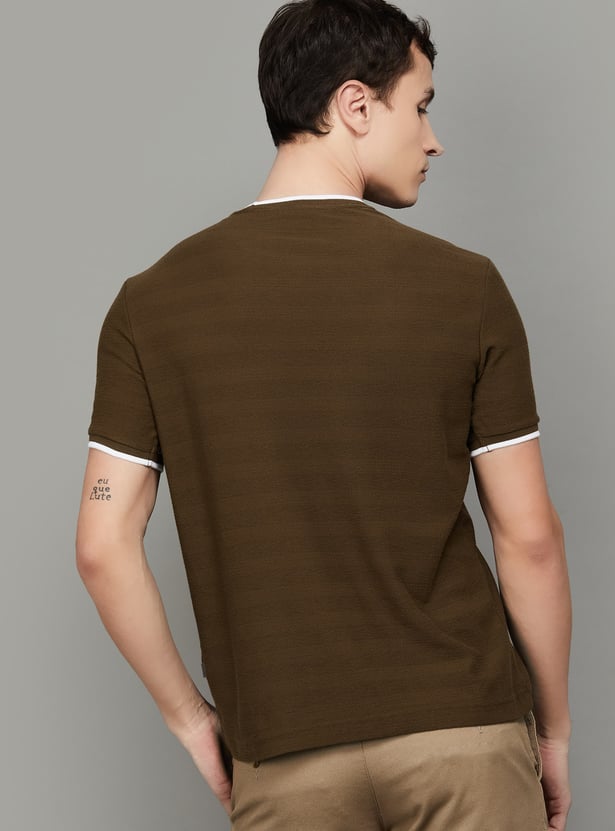 FAHRENHEIT Textured Regular Fit T-shirt