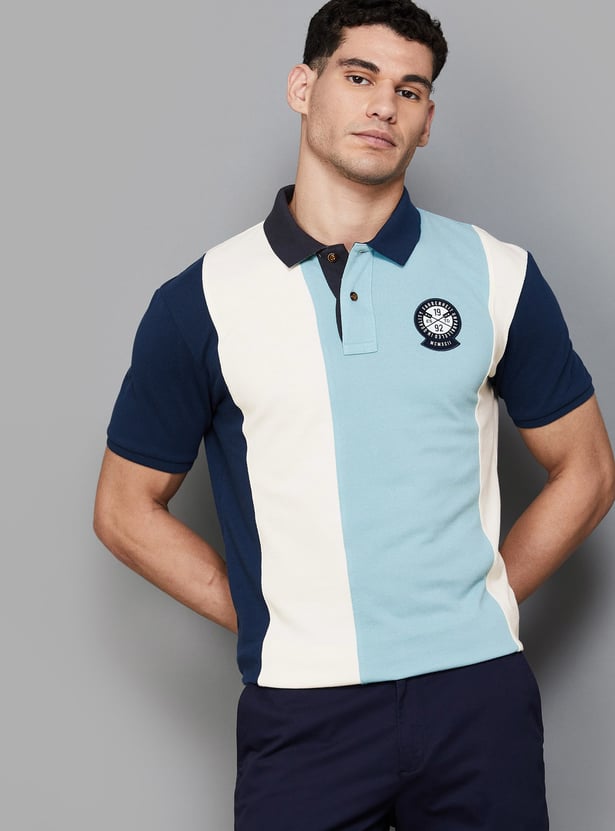 FAHRENHEIT Colourblocked Polo T-shirt