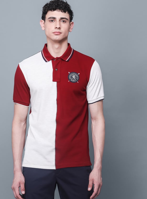 FAHRENHEIT Colourblocked Polo T-shirt