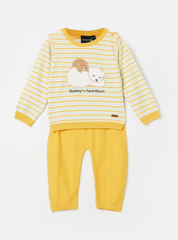 JUNIOR BABY Boys Appliqued Sweater with Joggers