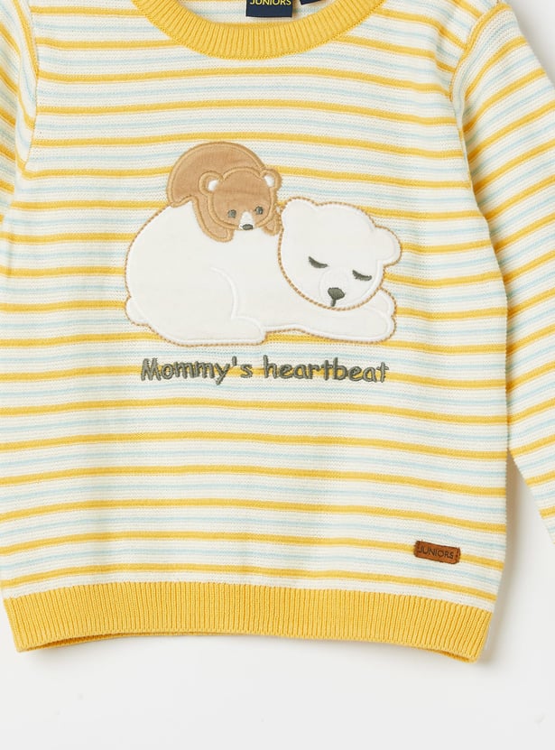 JUNIOR BABY Boys Appliqued Sweater with Joggers