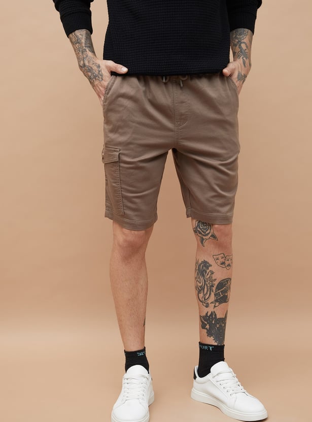 FAME FOREVER Solid Cargo Shorts