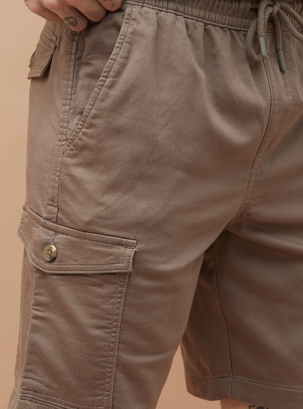 FAME FOREVER Solid Cargo Shorts