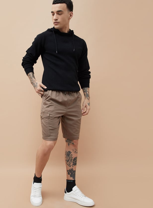 FAME FOREVER Solid Cargo Shorts