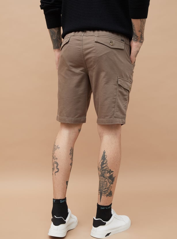 FAME FOREVER Solid Cargo Shorts