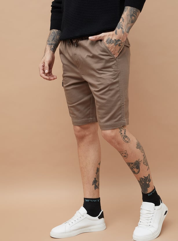 FAME FOREVER Solid Cargo Shorts