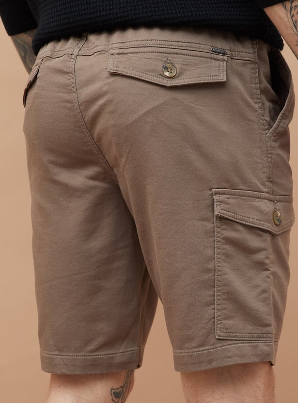 FAME FOREVER Solid Cargo Shorts