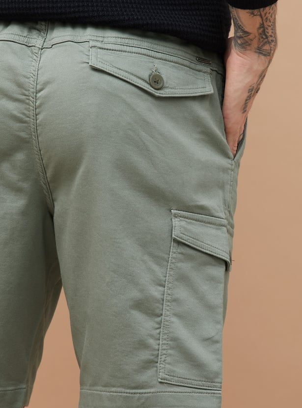 FAME FOREVER Solid Cargo Shorts