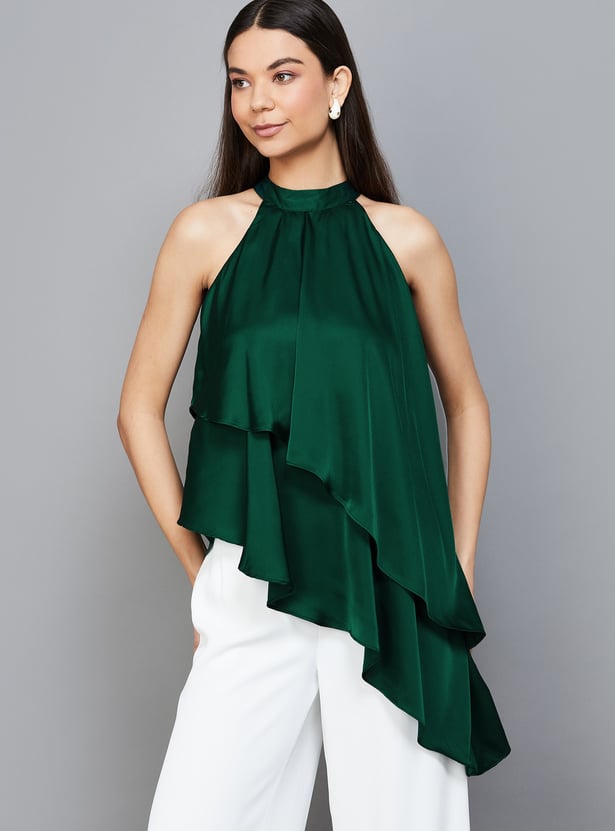 AND Layered Halter Neck Asymmetric Top