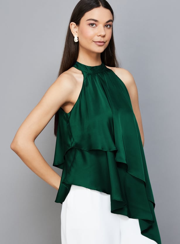 AND Layered Halter Neck Asymmetric Top