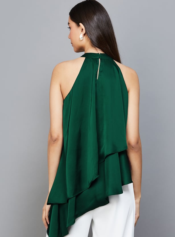 AND Layered Halter Neck Asymmetric Top