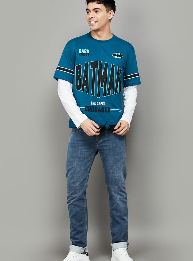 FREE AUTHORITY Batman Print Oversized T-shirt