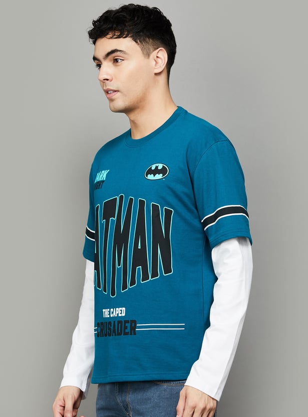 FREE AUTHORITY Batman Print Oversized T-shirt