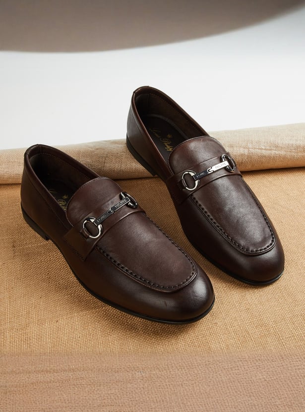 LOUIS PHILIPPE Textured Slip On Loafers