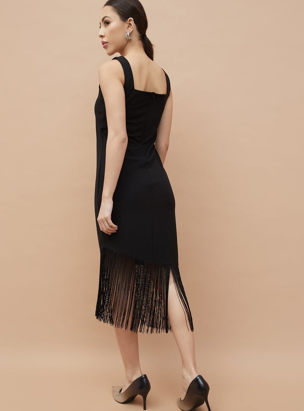CODE Fringe Detail Shift Dress