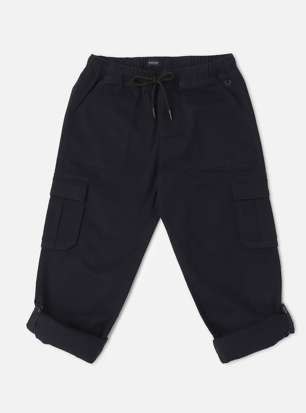 ALLEN SOLLY Boys Solid Convertible Cargos