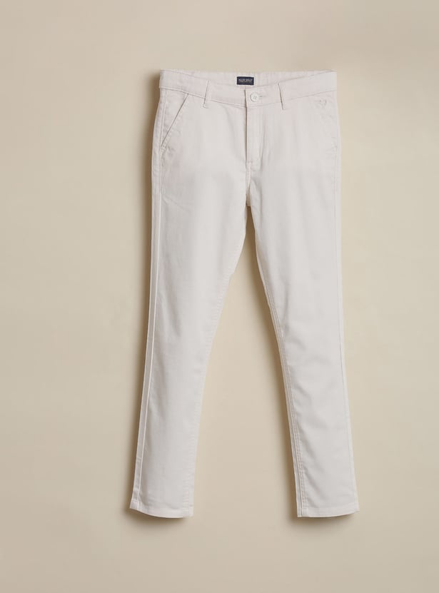 ALLEN SOLLY Boys Solid Slim Fit Trousers