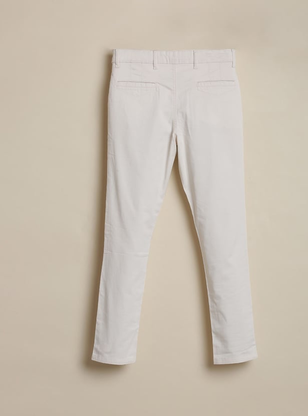 ALLEN SOLLY Boys Solid Slim Fit Trousers