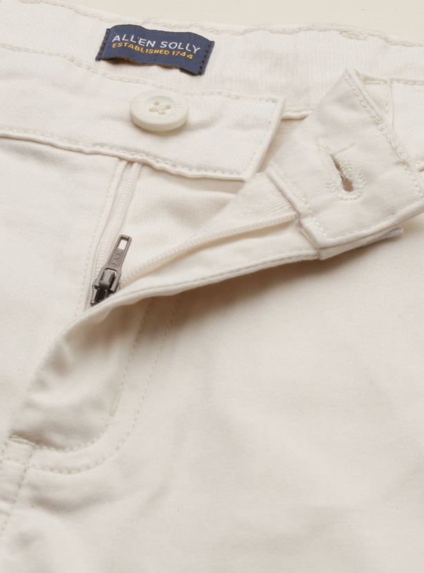 ALLEN SOLLY Boys Solid Slim Fit Trousers