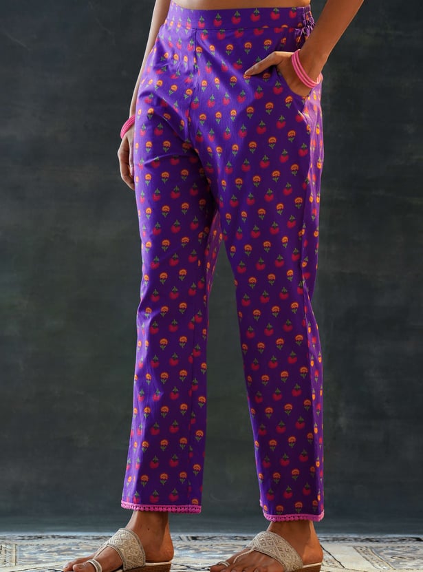 LIBAS Floral Print Straight Kurta Set