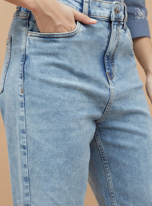 FAME FOREVER Solid Straight Jeans