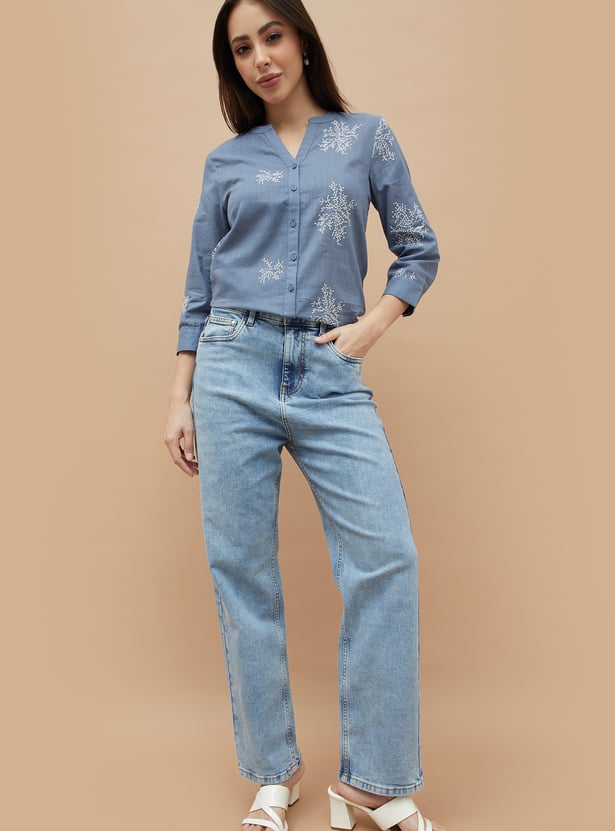 FAME FOREVER Solid Straight Jeans