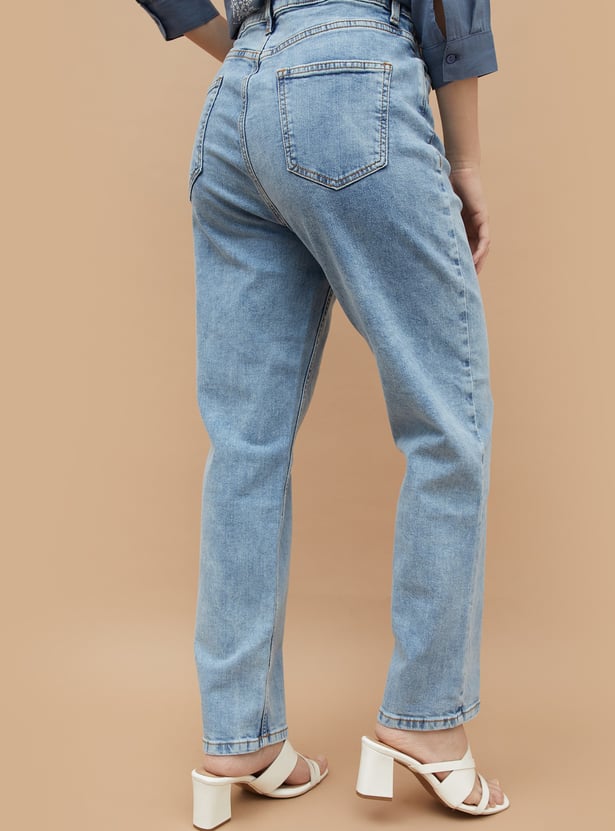 FAME FOREVER Solid Straight Jeans