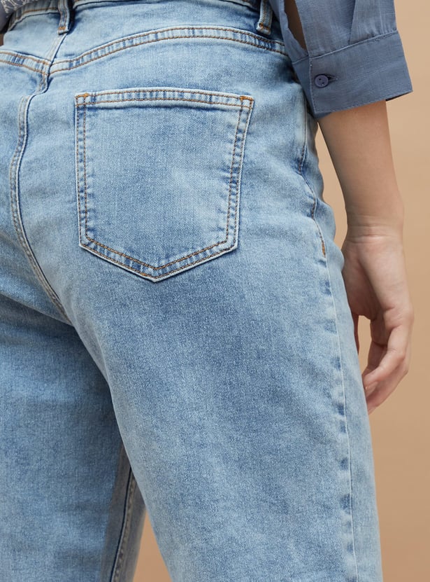 FAME FOREVER Solid Straight Jeans