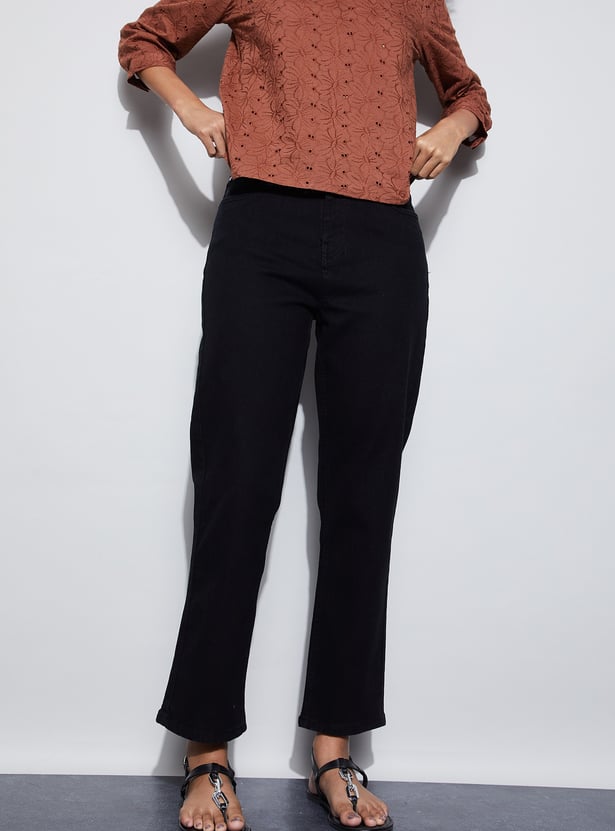 FAME FOREVER Solid High Waist Jeans
