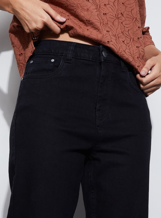 FAME FOREVER Solid High Waist Jeans