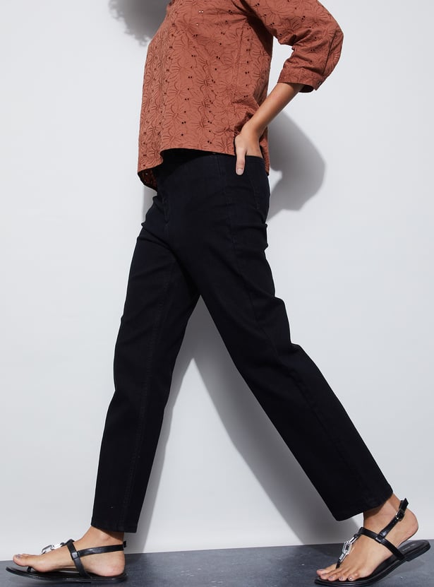FAME FOREVER Solid High Waist Jeans