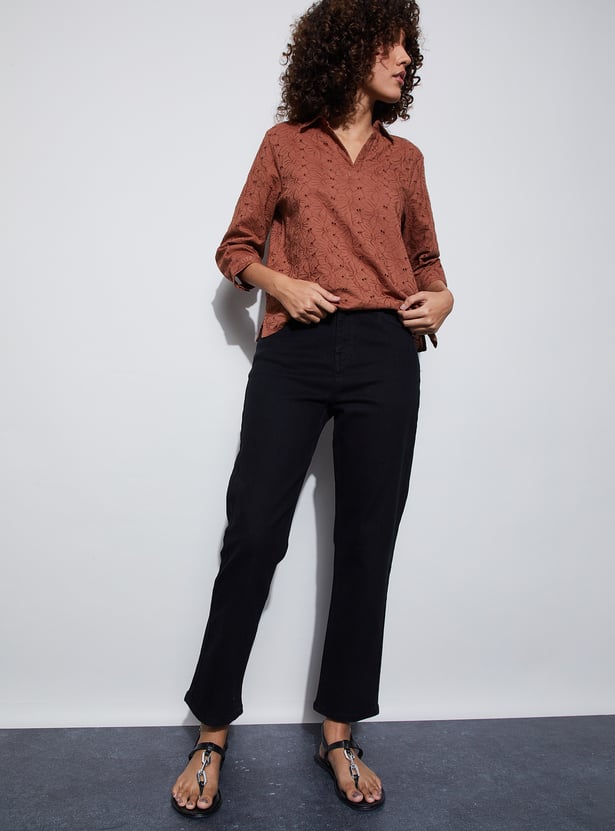 FAME FOREVER Solid High Waist Jeans
