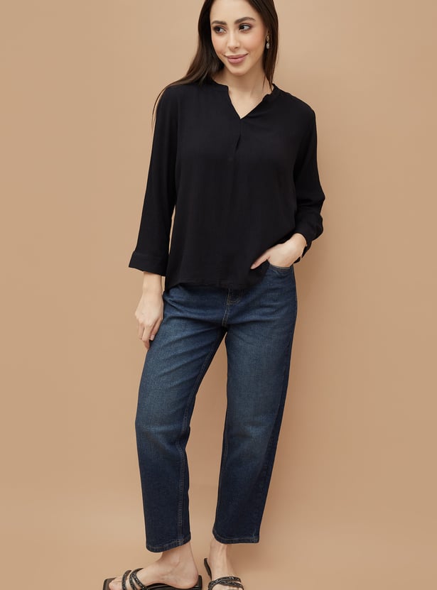 FAME FOREVER Solid Casual Top
