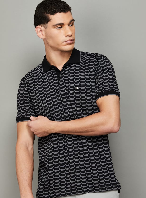 ARROW Printed Slim Fit Polo T-shirt