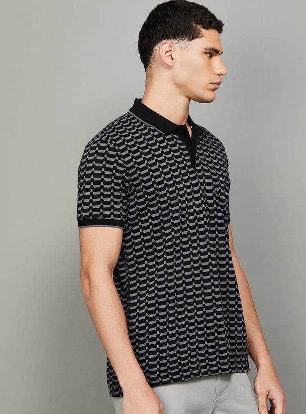 ARROW Printed Slim Fit Polo T-shirt