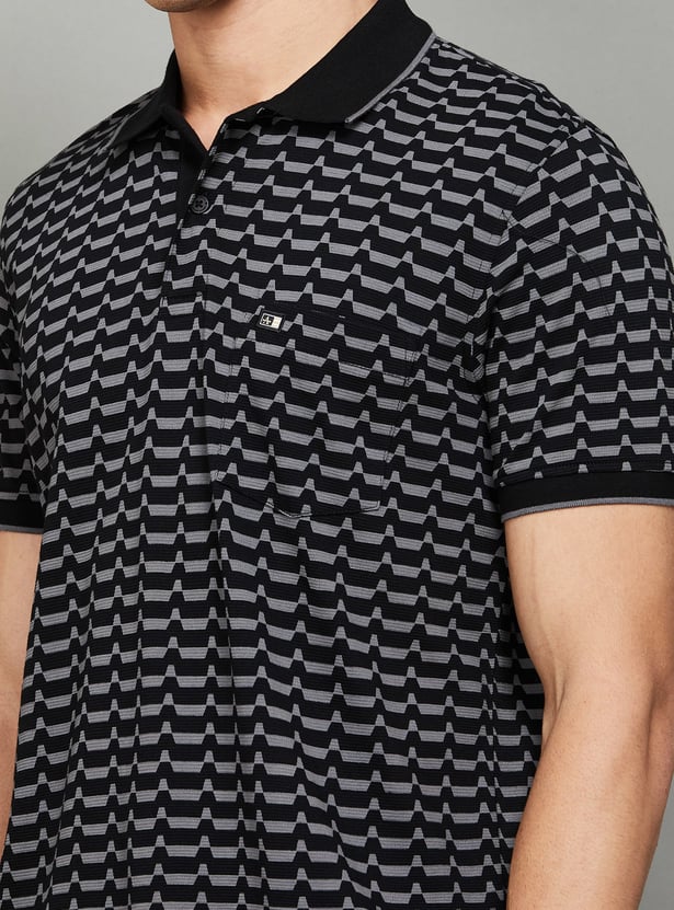 ARROW Printed Slim Fit Polo T-shirt
