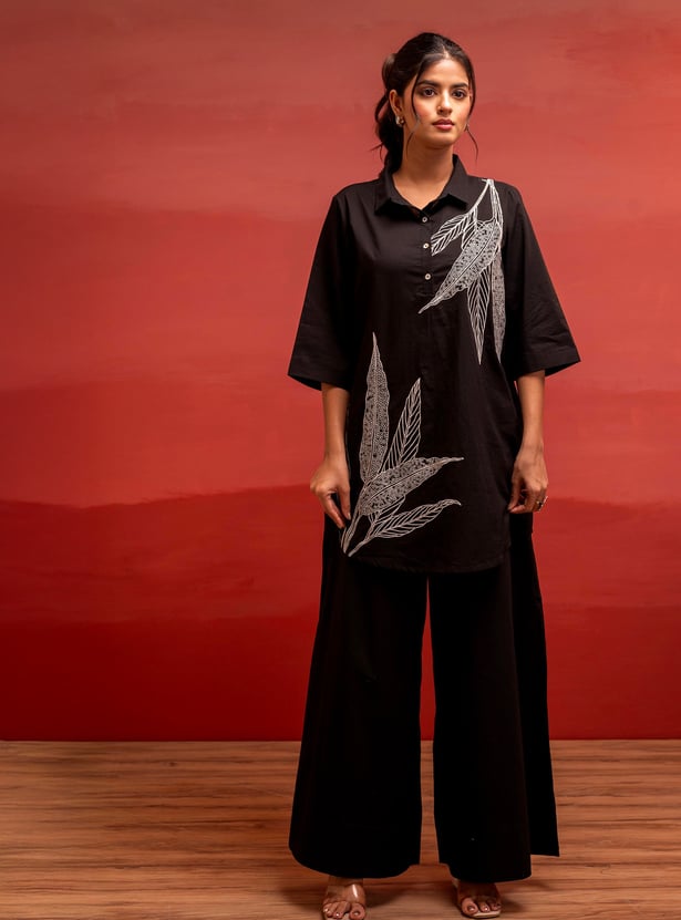 JUNIPER Embroidered Kurta Palazzo Set