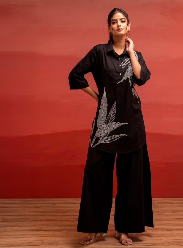 JUNIPER Embroidered Kurta Palazzo Set