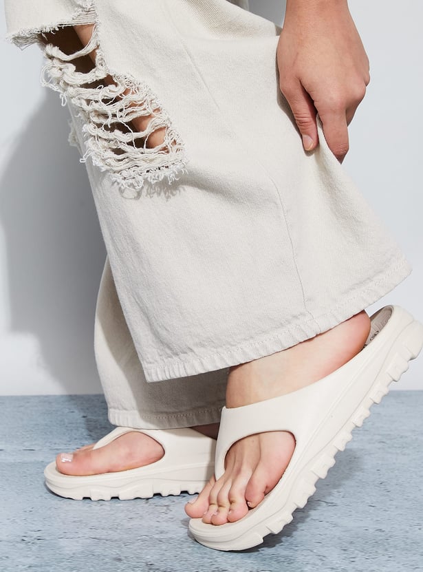 GINGER Solid Flatform Slippers