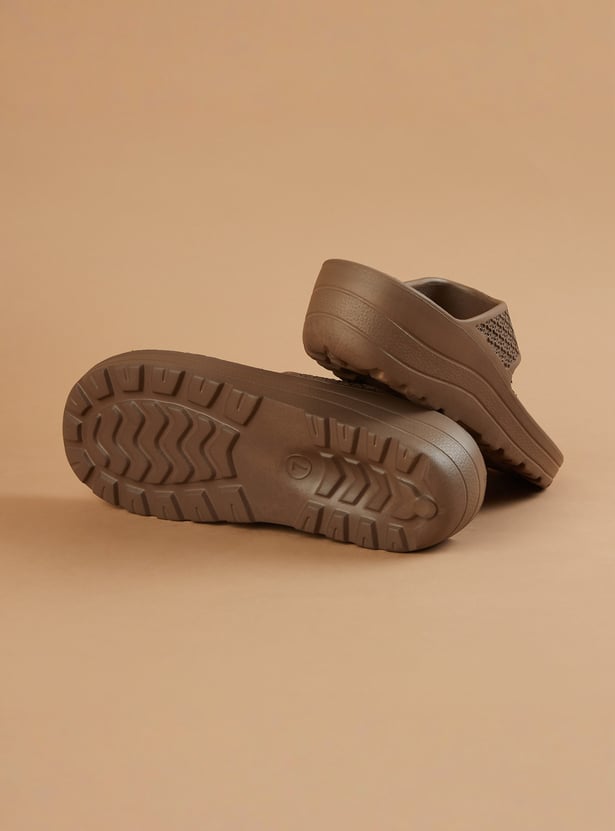GINGER Textured Platformed Flip-Flops