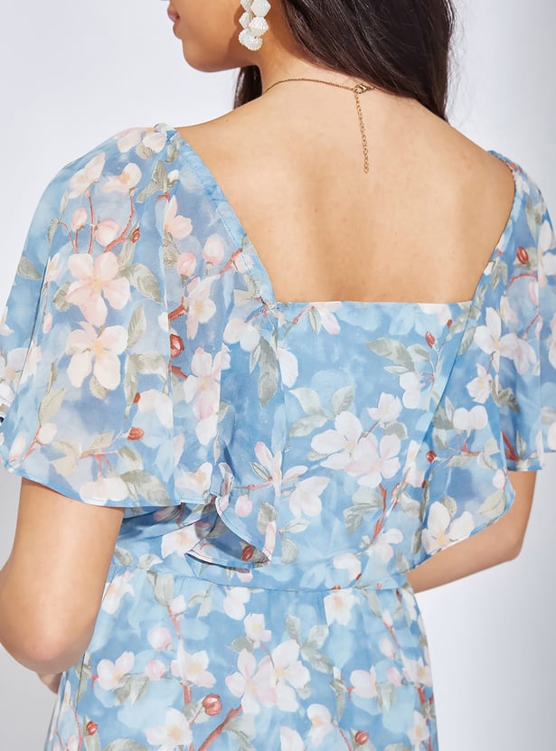 LATIN QUARTERS Floral Printed Tiered Midi Dress