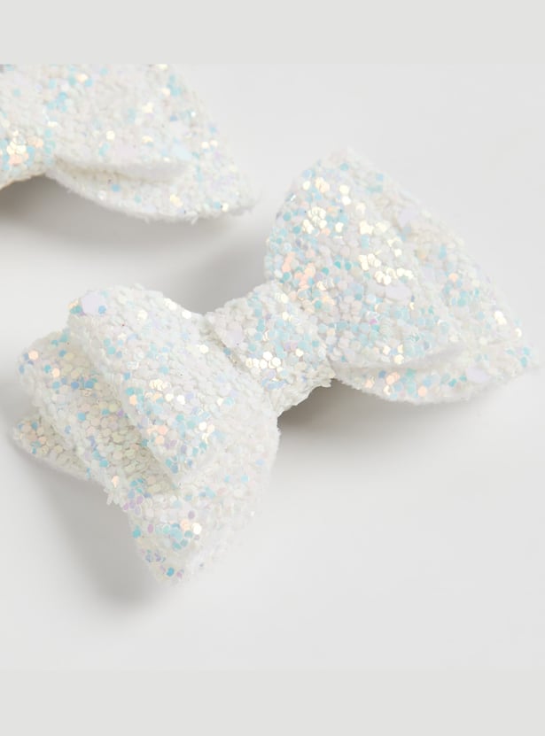 FAME FOREVER Glitter Bow Hair Clips - Pack of 2