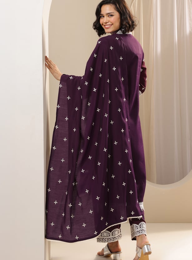 LIBAS Embroidered Straight Kurta Set
