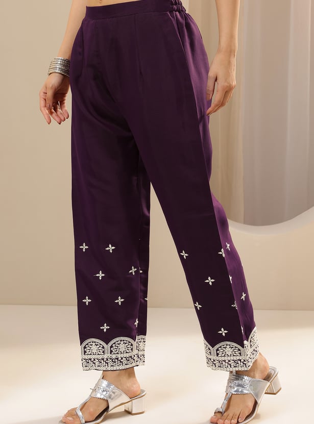 LIBAS Embroidered Straight Kurta Set