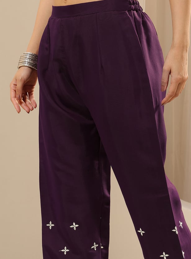 LIBAS Embroidered Straight Kurta Set
